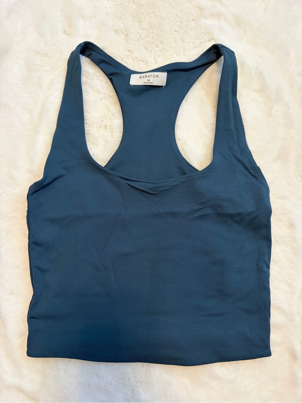 ARITZIA BABATON Navy Racerback Tank Top - teal blue